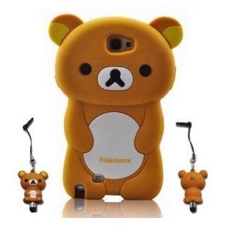 I Need 3D Cartoon Lazy Relax Bear Soft Silicone Case Cover for Samsung Galaxy Note 2 N7100 with 3D Stylus Pen (BROWN) brown Cell Phones & Accessories