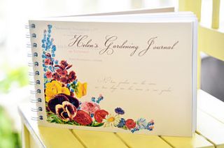 personalised vintage style gardening journal by amanda hancocks