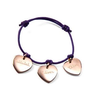 grandma's personalised heart charm bracelet by merci maman