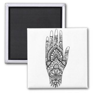 henna hand tribal tattoo magnet