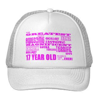 Girls 17th Birthdays  Pink Greatest 17 Year Old Mesh Hat