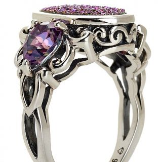 Orvieto Silver "Peacock Pink" Drusy and Quartz Sterling Silver Ring