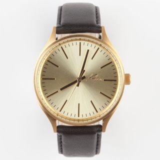 Leather Watch Gold/Black One Size For Men 244495774