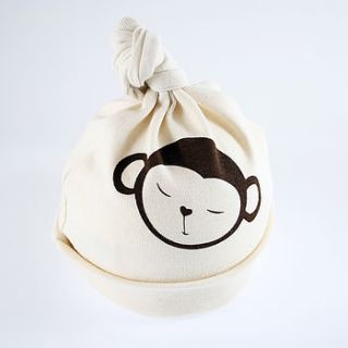 cheeky monkey organic cotton baby hat by nell