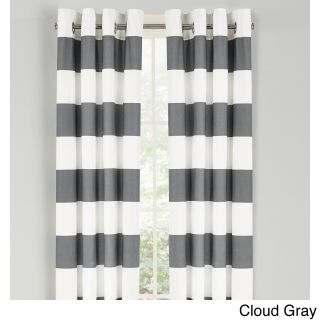 Nautica Nautica Cabana Stripe Grommet Top Curtain Panel Pair Grey Size 52 x 84