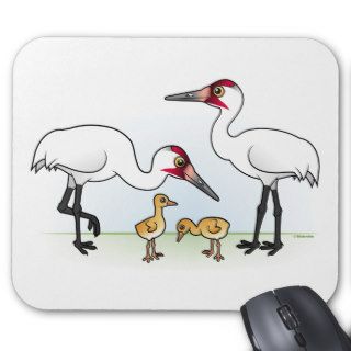Whooping Crane Family Mouse Pad