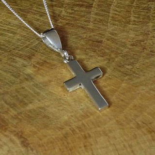 personalised solid silver cross necklace by hersey silversmiths