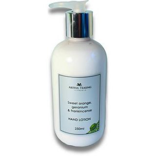 sweet orange, geranium & frankincense lotion 250ml by artful teasing, petworth