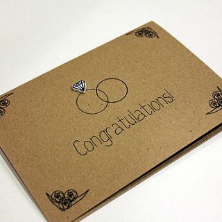 'congratulations' diamond ring card by little silverleaf