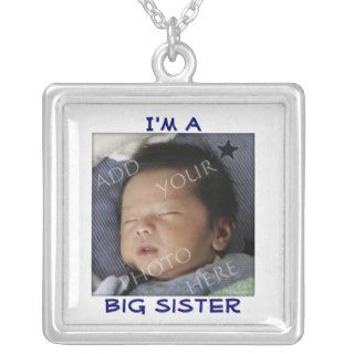 Big Sister, Baby Photo Template Necklace