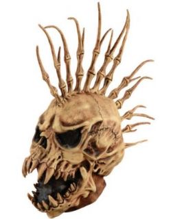 Std Size Adult Evil Skeleton with Fin Mohawk Costume Mask Clothing