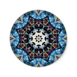 Blue Octagon Round Sticker