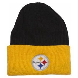 Pittsburgh Steelers NFL Reebok Team Apparel Two Tone Cuffed Knit Beanie Hat  Sports Fan Beanies  Sports & Outdoors
