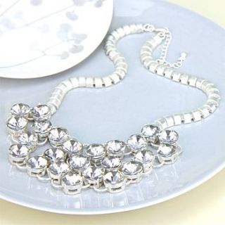grey crystal statement necklace by lisa angel