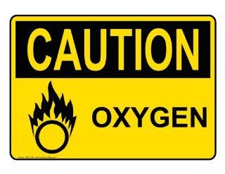 OSHA CAUTION Oxygen Sign OCE 5135 Hazardous Gas / Gas Lines  Business And Store Signs 