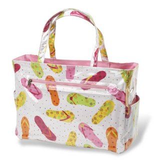 Picnic at Ascot Beach Day Large Beach Tote, White Print Reusable Lunch Bags Kitchen & Dining