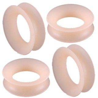 34mm gauge   Skin Color Implant grade silicone Double Flared Flare Tunnels Ear Plugs Earlets SI 04 wholesale Lot AFPG   Ear stretched Stretching Expanders Stretchers bulk  Pierced Body Piercing Jewelry   Set of 4 pieces Jewelry