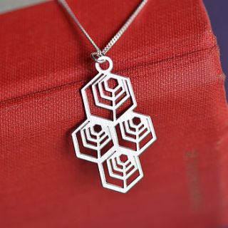 mellis geometric honeycomb charm necklace by dowse