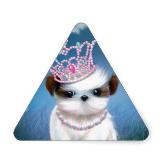 Puppy Princess Triangle Stickers
