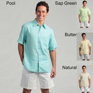 Natural Blue Men's Linen Shirt Casual Shirts