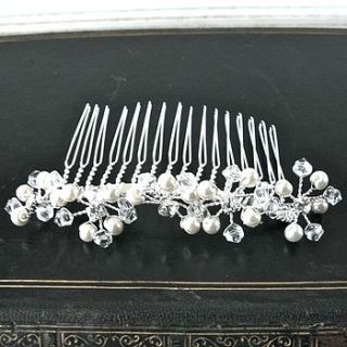 crystal and pearl hair comb by gama weddings