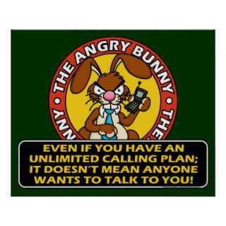 Angry Bunny Cell Phone Poster