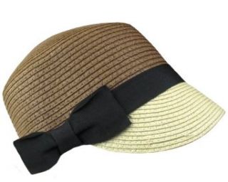 Capell New York Paper Conductor Cap With Band & Bow Brown Combo Sun Hats