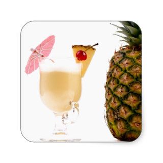 Fruit cocktail square stickers