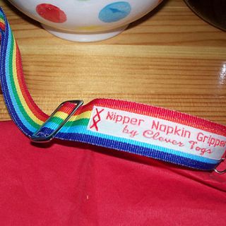 nipper napkin gripper, funky, adjustable bib clip by clever togs