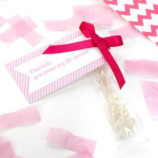 valentine's sugar stick gift by peach blossom