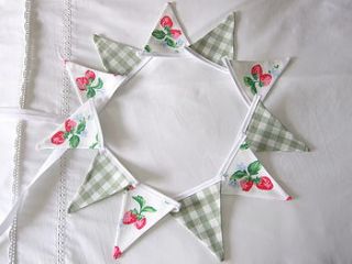 strawberries & gingham bunting by glitter pink
