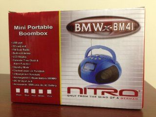 New BMW BM41 Nitro Mini Portable Boom Box with USB Port, SD Card Slot, Alarm Clock, FM Radio, , and LCD Display   Players & Accessories