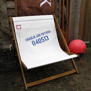 personalised recycled sailcloth double deckchair by the reefer sail company