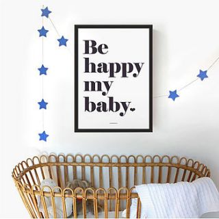 be happy my baby a3 poster by little baby company