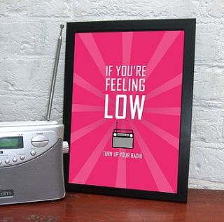 'turn up your radio' graphic print by fizzy lemonade