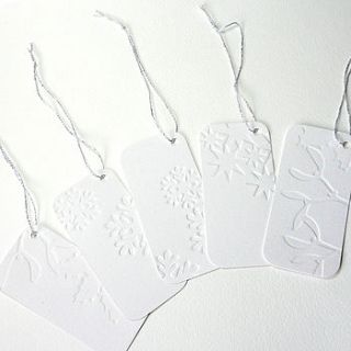 pack of five handmade christmas tags by linokingcards