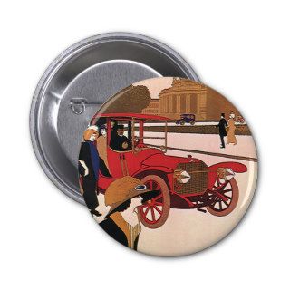 Vintage Transportation Antique Red Car Buttons
