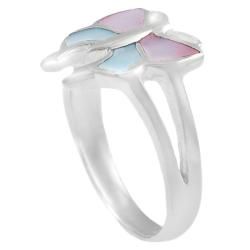 Tressa Highly Polished Sterling Silver Mother of Pearl Butterfly Ring Tressa Gemstone Rings