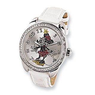 Disney Ingersoll Minnie Mouse Swarovski White Strap Watch Ingersoll Jewelry
