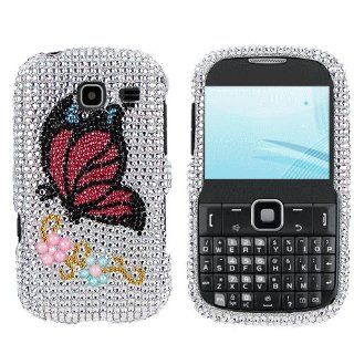 Rhinestones Protector Case for Samsung Freeform III R380, Monarch Butterfly Full Diamond Cell Phones & Accessories