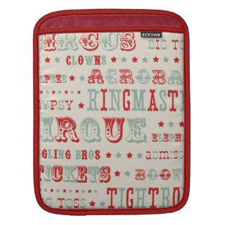 Vintage circus typography retro font chic pattern sleeve for iPads