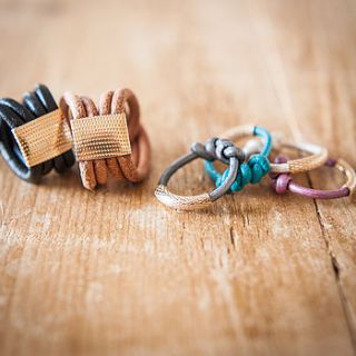 leather stacking rings by red ruby rouge