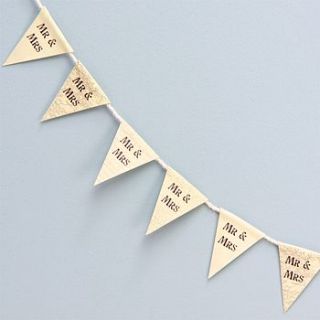 tiny mr and mrs paper bunting by lisa angel wedding