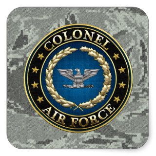[500] Air Force Colonel (Col) Square Stickers