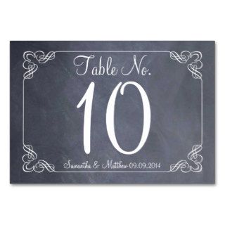 Elegant Chalkboard Wedding Table Number Cards Table Card