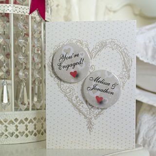 personalised mini magnets engagement card by bedcrumb