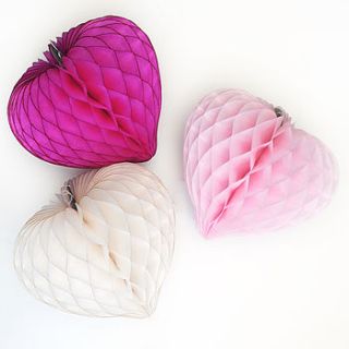 tissue paper heart decoration by peach blossom