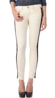 Free People Skinny Jeans with Vegan Leather Trim