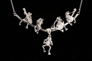 silver frog quartet necklace by simon kemp jewellers