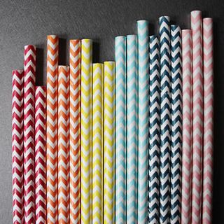 chevron striped paper straws by pearl and earl